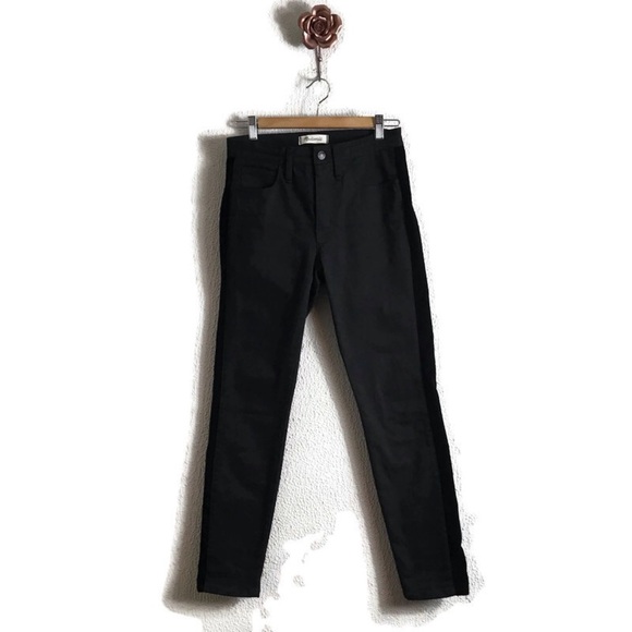 Madewell 9" High-Rise Skinny Jeans Velvet‎ Tuxedo Stripe Edition Size 27 - Picture 2 of 9